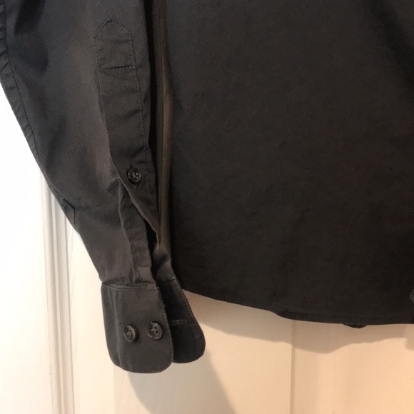 H&M Premium Cotton Shirt Slim Fit Dark Gray Button Down Sz L 16 1/2 - Picture 4 of 7